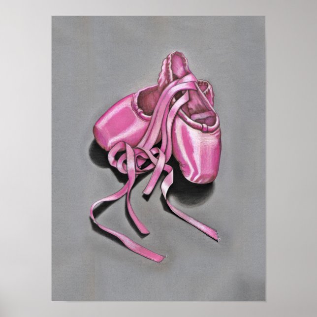 Pôster Sapatilhas de Ballet Rosa (Frente)