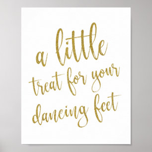 Pôster Sapatos de Dança Sapatos Dourado Brilho 8x10 Sinal