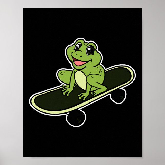 Poster Sapo Anfíbio Sapo Skate Skateboard (Frente)