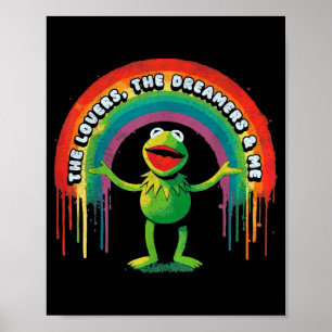 Poster Sapo Arco-Íris Retrô Divertido Conexão Os Amantes
