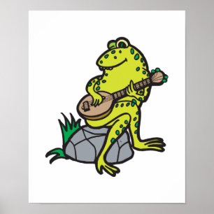 Pôster sapo bobo tocando violão