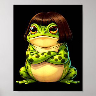 Poster Sapo com corte de cabelo bob meme de sapo engraçad
