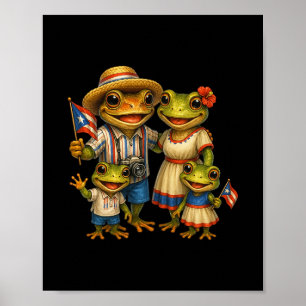 Poster Sapo Coqui Porto Rico Boricua Família Correspondên