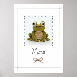 Poster Sapo Crochet Baby Nursery Wall Art Personalizado