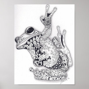 Poster Sapo da árvore de tamanho do cheio