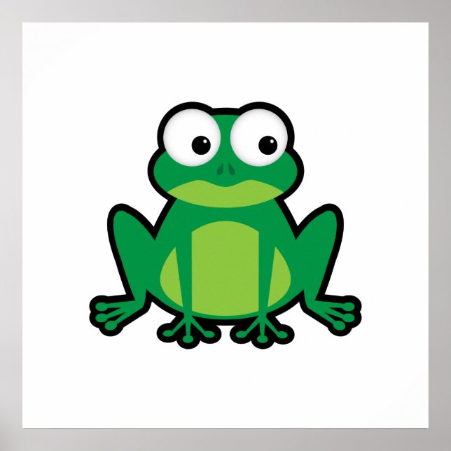 Pôster Sapo de desenho animado fofo (Frente)