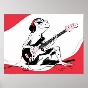 Poster Sapo de Guitarra – Arte Animal de Música Legal