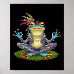 Poster Sapo de Ioga Pacífico Paz Hippie