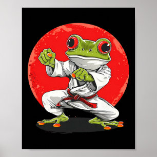 Poster Sapo de Karatê Artes Marciais Sapo de Judô Sapo de