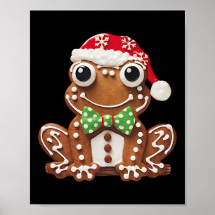 Poster Sapo de Pão de Mel Engraçado Natal Mulheres Homens