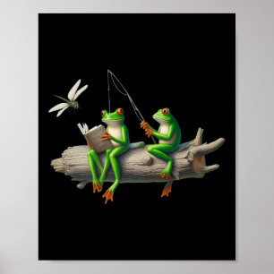 Poster Sapo de Quatro Pernas Em Um Tronco Pesca de Dragão