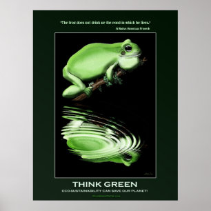 Poster Sapo do Dia da Terra para o pense verde Eco