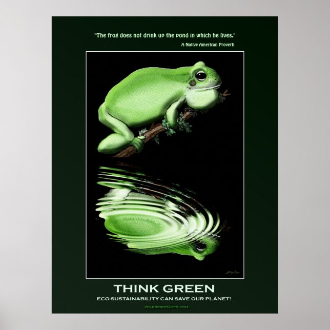 Poster Sapo do Dia da Terra para o pense verde Eco (Frente)
