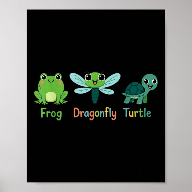 Poster Sapo Dragonfly Turtle Humor Sutil Política _1 (Frente)