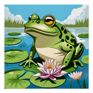 Pôster Sapo Em Uma Lily Pad Poster