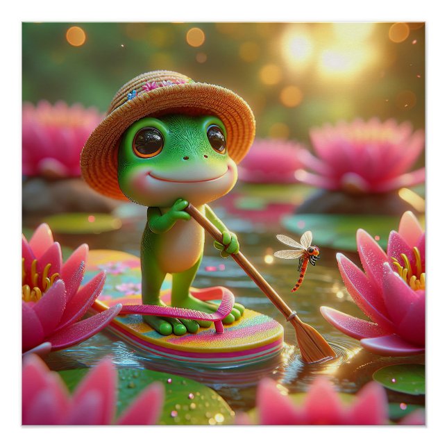 Pôster Sapo em uma oscilação de Sacudir em um poço (Frente)