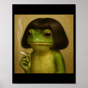 Poster Sapo Engraçado Bob Corte de Cabelo Fumando Meme Pa