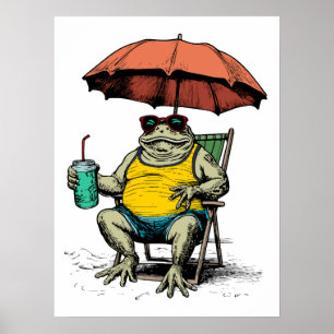 Poster Sapo Engraçado na Praia