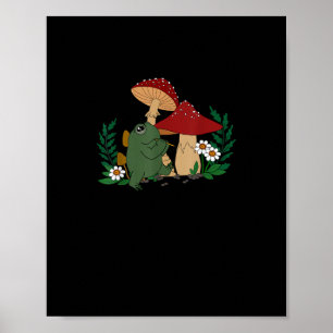 Poster Sapo Fofo Tocando Flauta Cottagecore Goblincore Es