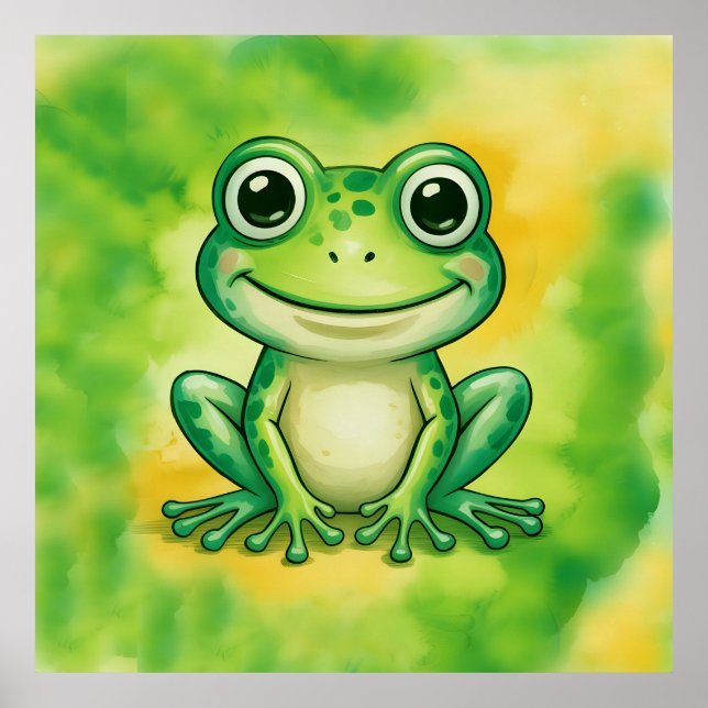 Poster Sapo fofo verde (Frente)