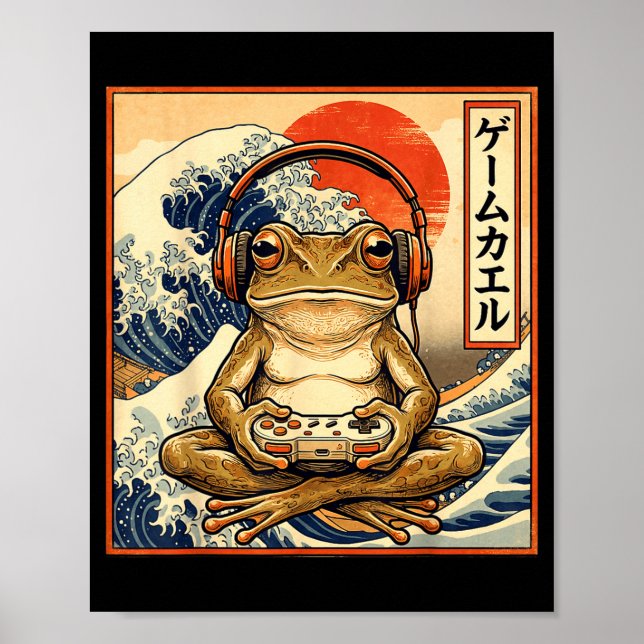 Poster Sapo Japonês de Jogos Grande Onda Artística (Frente)