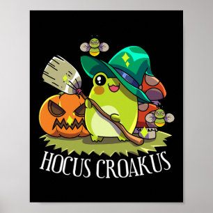 Poster Sapo Kawaii Witch Hat Cottagecore Hocus Estético