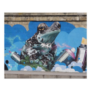 Pôster Sapo legal entre grafites das latas de