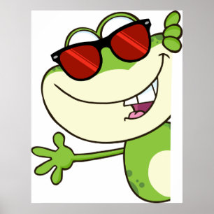 Poster Sapo legal Vestindo óculos de sol vermelhos
