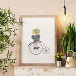Poster Sapo na Bicicleta<br><div class="desc">Um sapo esquisito e caprichoso e antigo inspirado em desenhos vintage.</div>