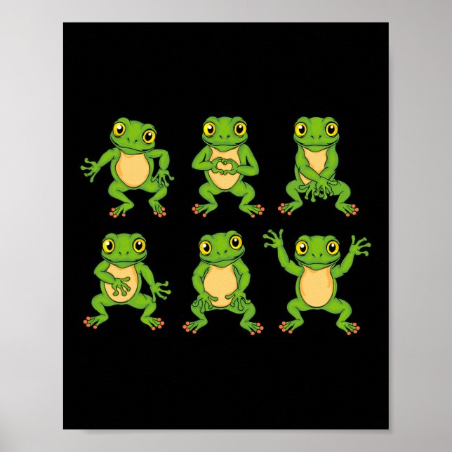 Poster Sapo Para Crianças Dançando Sapos (Frente)