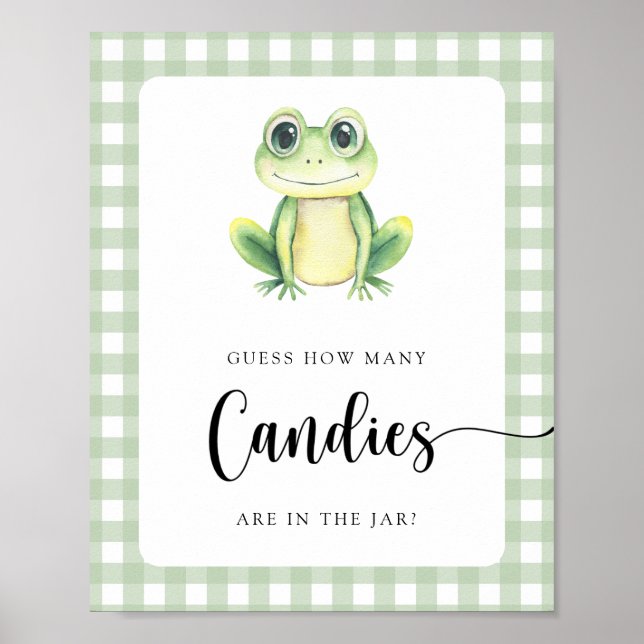 Poster Sapo pequeno - adivinhe quantos doces (Frente)