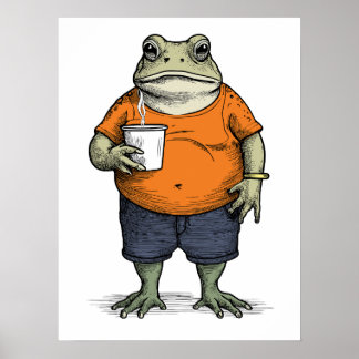 Poster Sapo Preguiçoso Engraçado