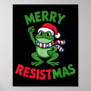 Poster Sapo Retro Alegre Resistmas Engraçado Natal Políti