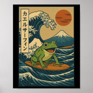 Poster Sapo Surfando Japonês _3