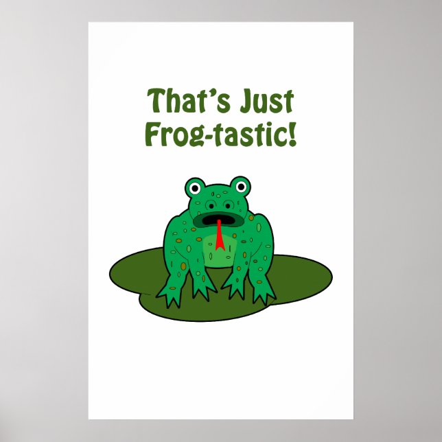 Poster Sapo verde de desenho que é apenas Sapo-tástico (Frente)