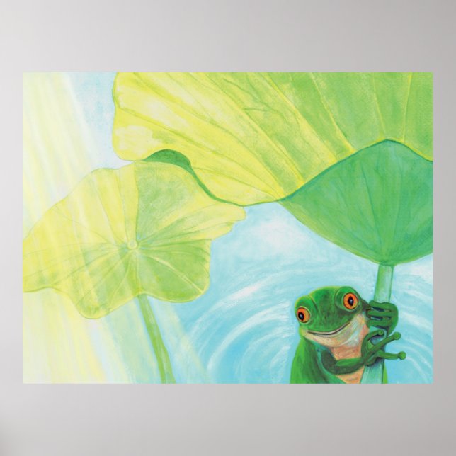 Poster Sapo verde em Lily Pad (Frente)