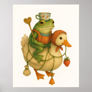 Poster Sapo Whimsic Andando um Pato