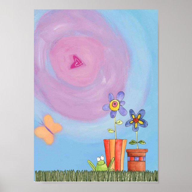 Pôster sapos e flores (Frente)