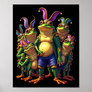 Poster Sapos Mardi Gras Funny Costume