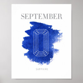 Poster Sapphire Birthstone setembro