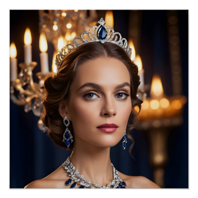Pôster Sapphire Flame Elegance (Frente)