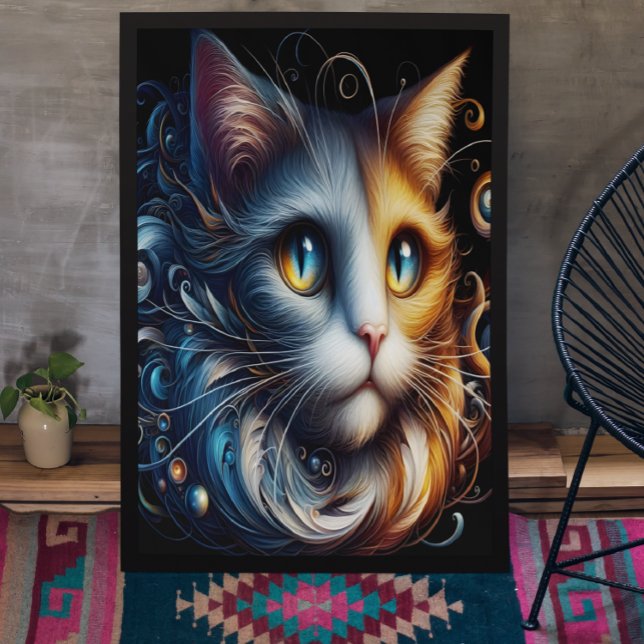 Poster Sapphire Gaze: Um Gato Com Olhos Azuis (Criador carregado)