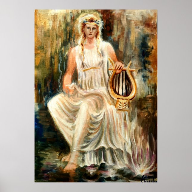 Poster Sappho and her Lydian lyre (Frente)