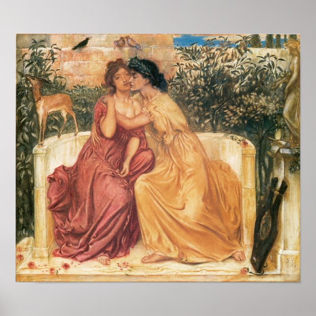 Poster Sappho & Erinna em um Jardim em Mitylene, 1864 (Frente)