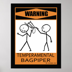 Pôster Saqueiro de advertência temperamental