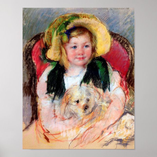 Poster Sara com seu cachorro, Cassatt (Frente)