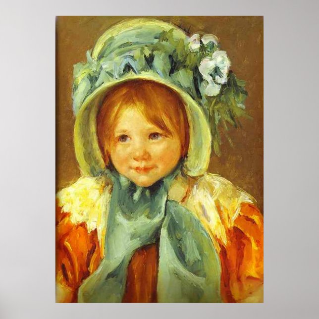 Poster Sara em Green Bonnet. 1901, Mary Cassatt (Frente)