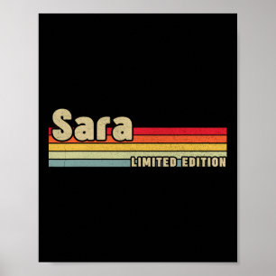 Poster Sara Gift Name Personalizado Aniversário do Natal