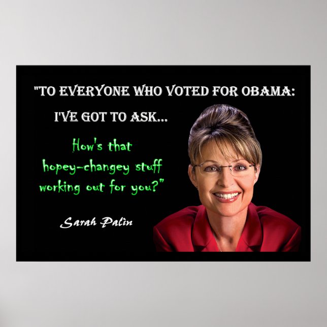 Pôster Sarah Palin - Hopey-Changey (Frente)