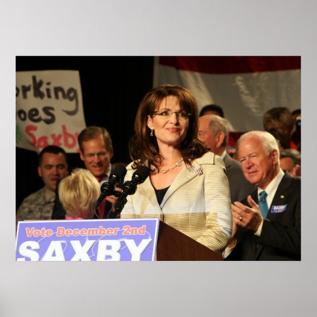 Pôster Sarah Palin no Cartaz do Comício de Chambliss (Frente)